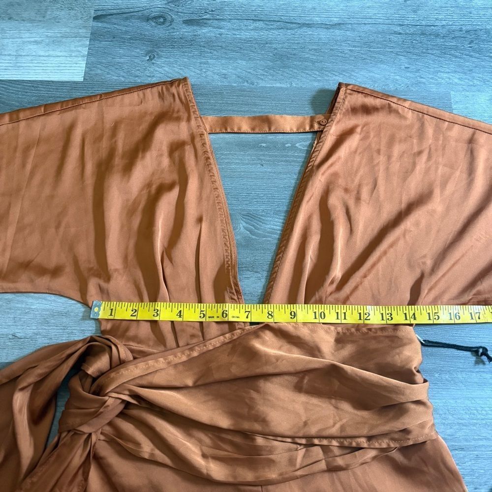 Forever 21 Romper Playsuit Golden Orange Light Brown NWOT - Picture 9 of 11